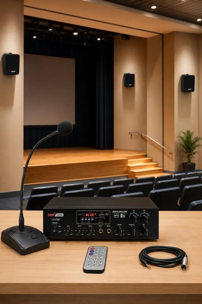 Lastvoice Black Large Paket-2 Hoparlör ve Anfi Anons Ses Sistemi Seti