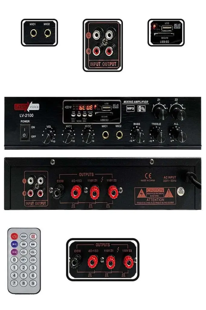Lastvoice Black Large Paket-2 Hoparlör ve Anfi Anons Ses Sistemi Seti