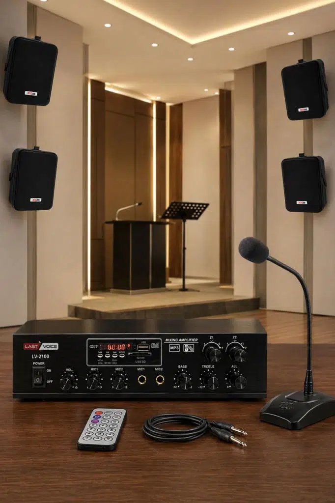 Lastvoice Black Large Paket-3 Hoparlör ve Anfi Anons Ses Sistemi Seti
