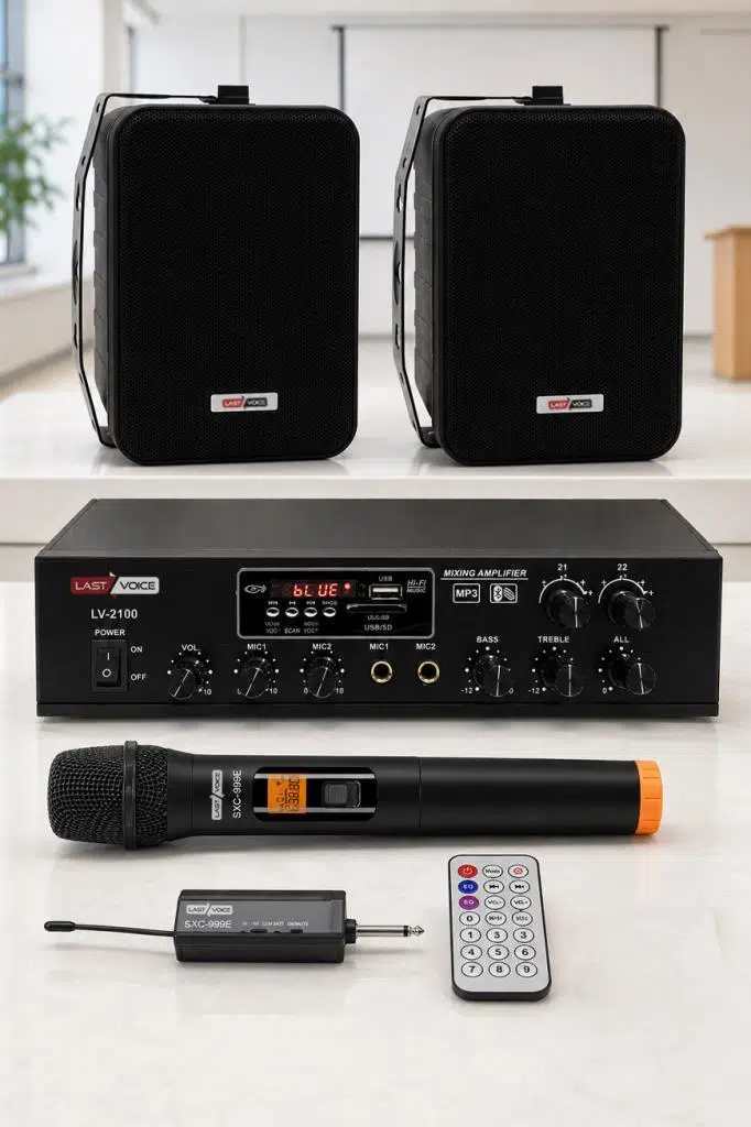 Lastvoice Black Large Plus Paket-1 Hoparlör ve Anfi Anons Ses Sistemi Seti Lastvoice Black Large Plus Paket-1 Hoparlör ve Anfi Anons Ses Sistemi Seti