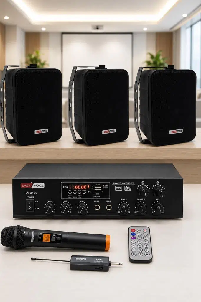 Lastvoice Black Large Plus Paket-2 Hoparlör ve Anfi Anons Ses Sistemi Seti Lastvoice Black Large Plus Paket-2 Hoparlör ve Anfi Anons Ses Sistemi Seti