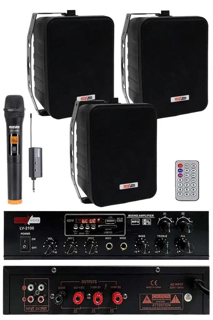 Lastvoice Black Large Plus Paket-2 Hoparlör ve Anfi Anons Ses Sistemi Seti Lastvoice Black Large Plus Paket-2 Hoparlör ve Anfi Anons Ses Sistemi Seti