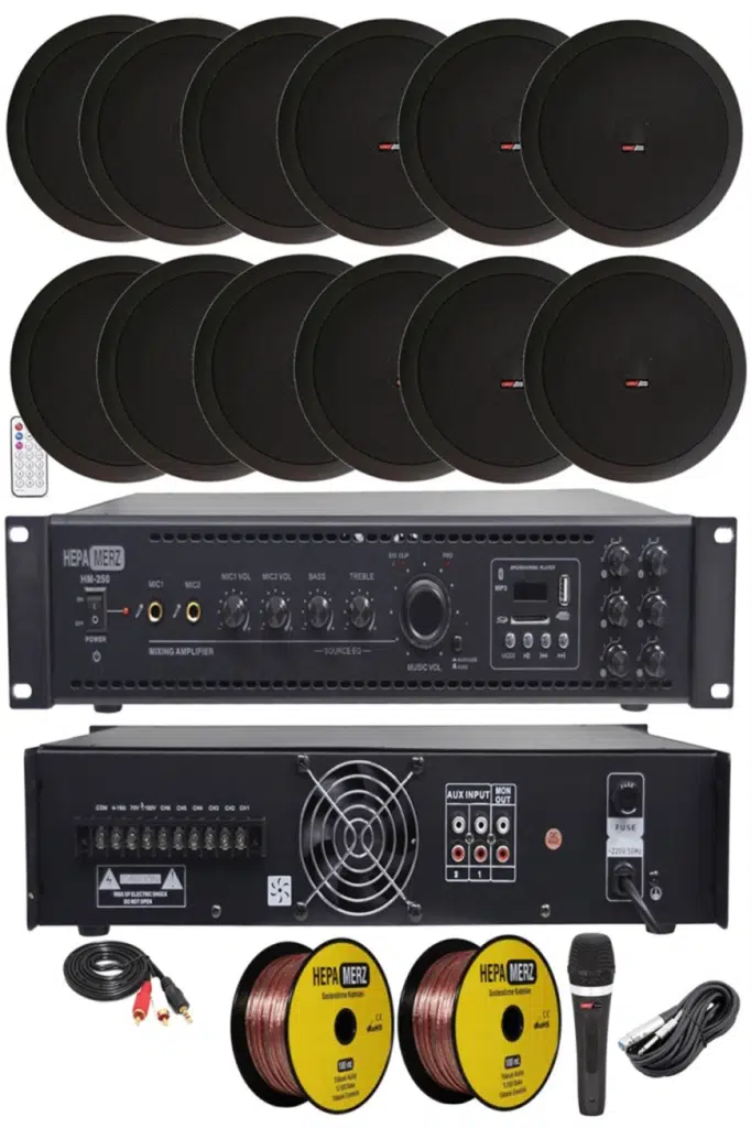 Lastvoice Black Maxx Paket-6 Tavan Hoparlörü ve 6 Bölgeli Anfi Ses Sistemi Paketi (Full Set)