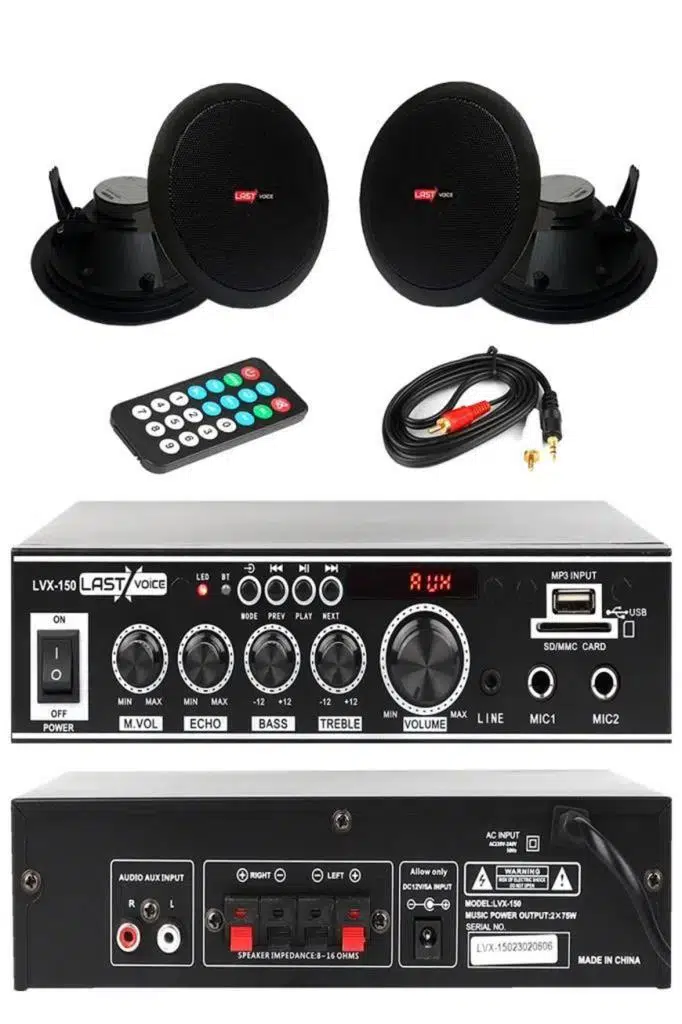 Lastvoice Black Small-1 Tavan Hoparlör ve Anfi Ses Sistemi Paketi Lastvoice Black Small-1 Tavan Hoparlör ve Anfi Ses Sistemi Paketi