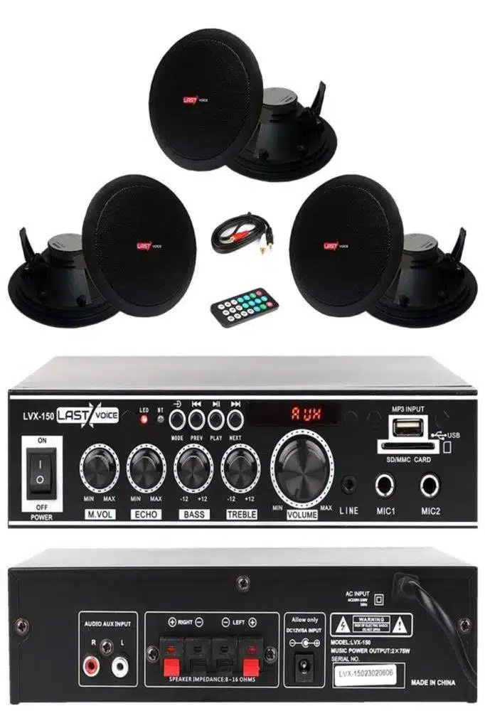 Lastvoice Black Small-2 Tavan Hoparlör ve Anfi Ses Sistemi Paketi Lastvoice Black Small-2 Tavan Hoparlör ve Anfi Ses Sistemi Paketi