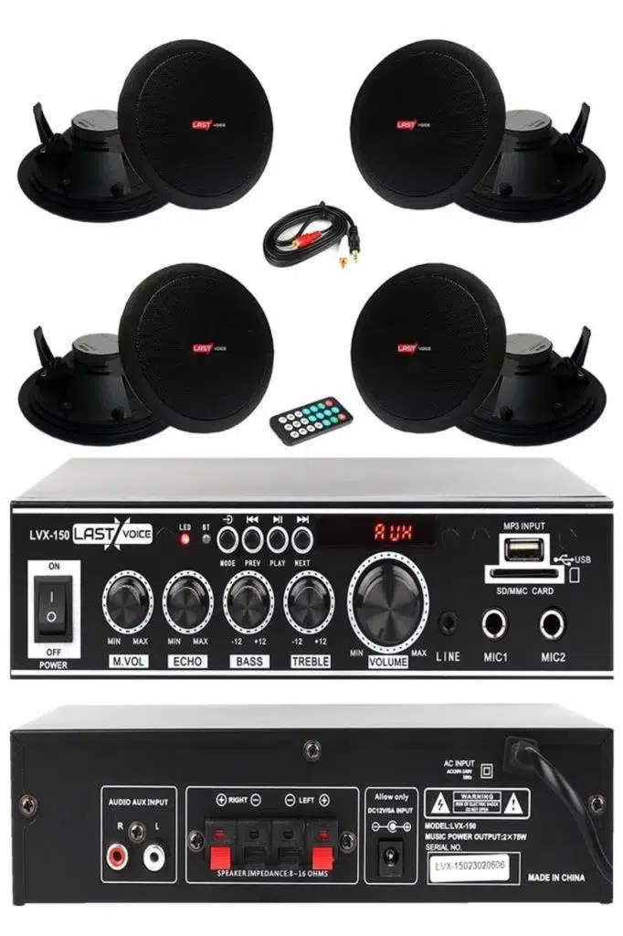 Lastvoice Black Small-3 Tavan Hoparlör ve Anfi Ses Sistemi Paketi Lastvoice Black Small-3 Tavan Hoparlör ve Anfi Ses Sistemi Paketi