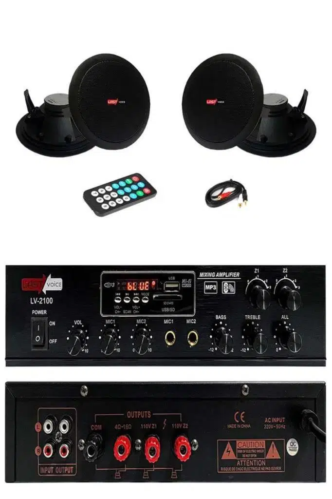 Lastvoice Black Small-4 Tavan Hoparlör ve Anfi Ses Sistemi Paketi ( 1 ANFİ + 2 HOPARLÖR) Lastvoice Black Small-4 Tavan Hoparlör ve Anfi Ses Sistemi Paketi ( 1 ANFİ + 2 HOPARLÖR)
