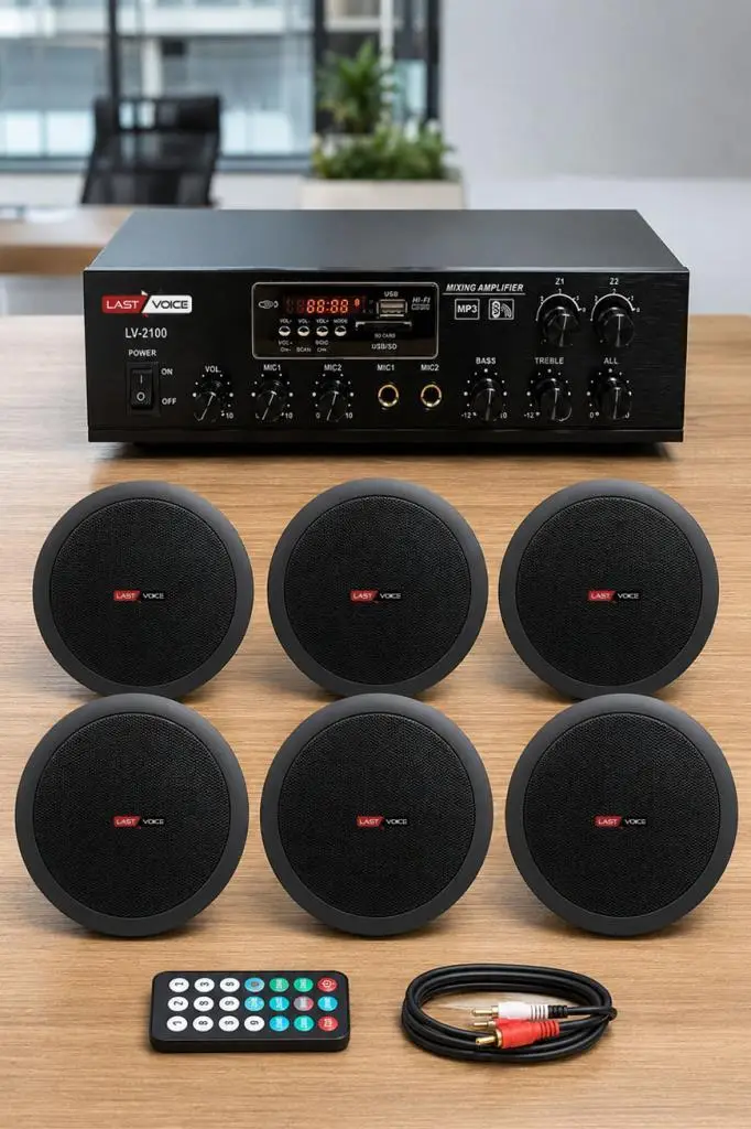 Lastvoice Black Small-6 Tavan Hoparlör ve Anfi Ses Sistemi Paketi ( 1 ANFİ + 6 HOPARLÖR )