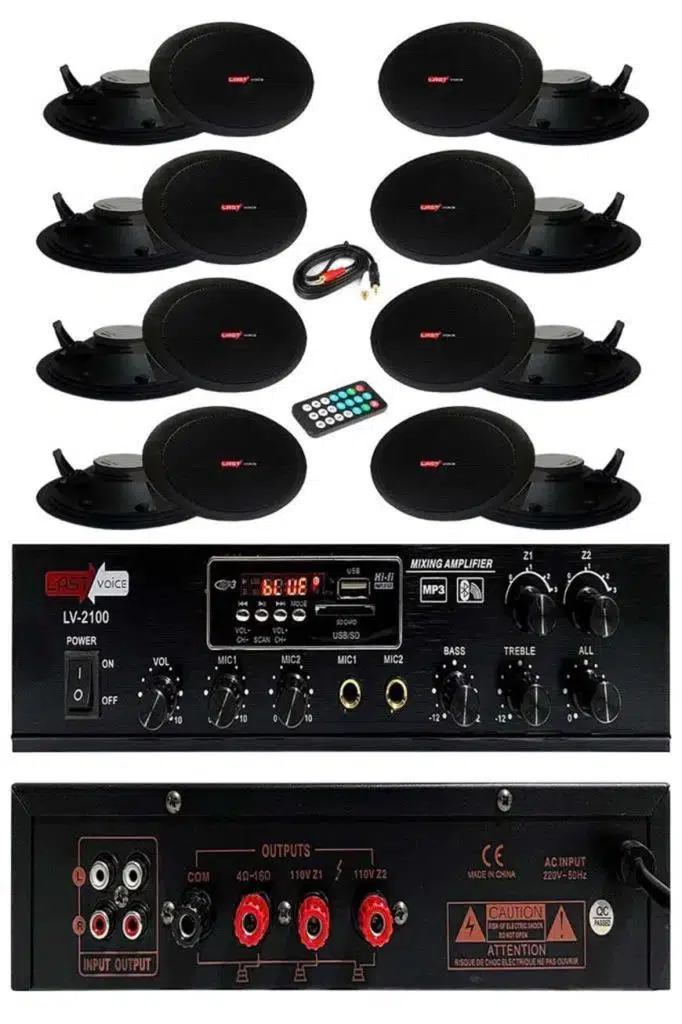 Lastvoice Black Small-7 Tavan Hoparlörü Anfi Mikrofon Ses Sistemi Paketi Lastvoice Black Small-7 Tavan Hoparlörü Anfi Mikrofon Ses Sistemi Paketi