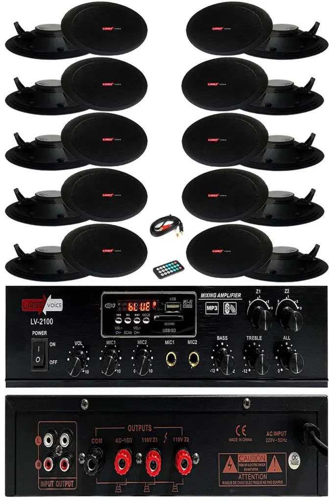 Lastvoice Black Small-8 Tavan Hoparlörü Anfi Mikrofon Ses Sistemi Paketi Lastvoice Black Small-8 Tavan Hoparlörü Anfi Mikrofon Ses Sistemi Paketi