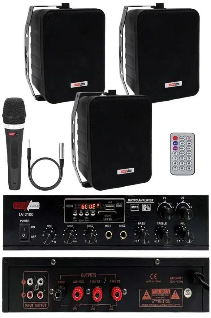 Lastvoice Black Soft Paket-2 Hoparlör Anfi Mikrofon Mağaza Ses Sistemi Seti