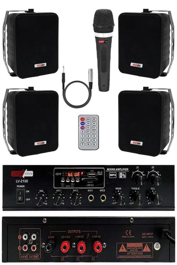 Lastvoice Black Soft Paket-3 Hoparlör Anfi Mikrofon Mağaza Ses Sistemi