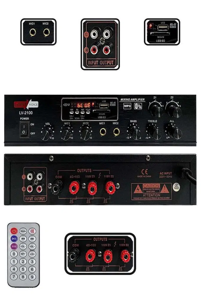 Lastvoice Black Soft Paket-4 Hoparlör Anfi Mikrofon Mağaza Ses Sistemi