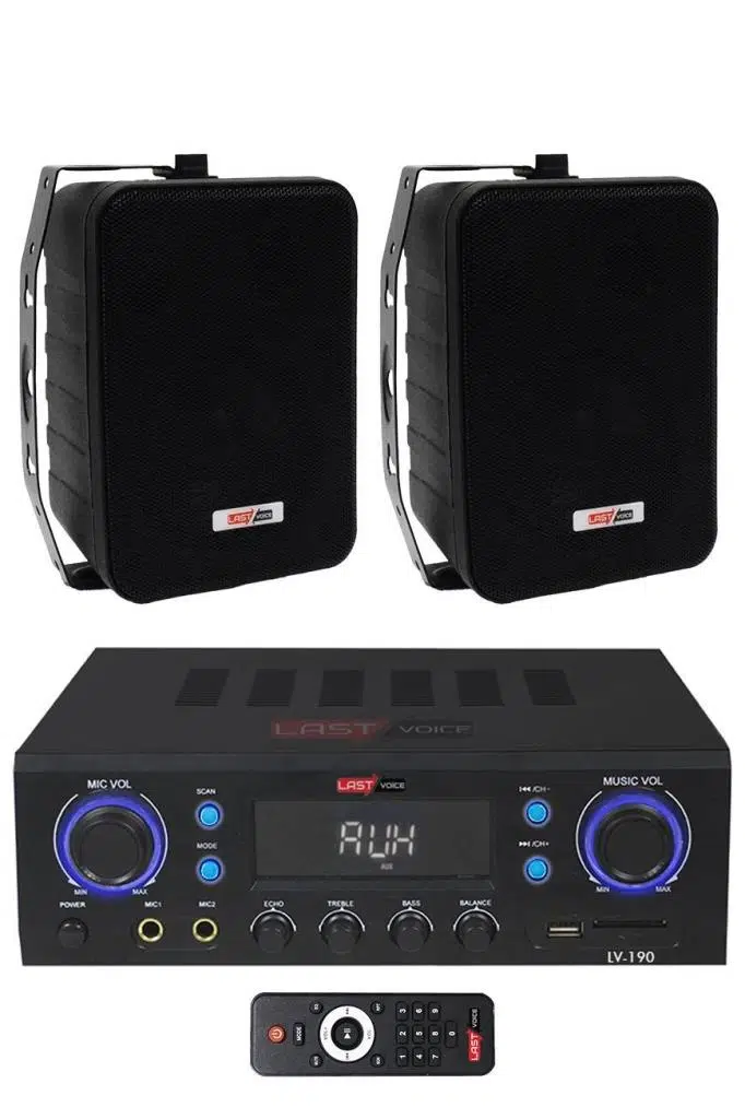 Lastvoice Black Wall Small Paket-1 Hoparlör ve Anfi Ses Sistemi Seti (1 ANFİ + 2 HOPARLÖR) Lastvoice Black Wall Small Paket-1 Hoparlör ve Anfi Ses Sistemi Seti (1 ANFİ + 2 HOPARLÖR)