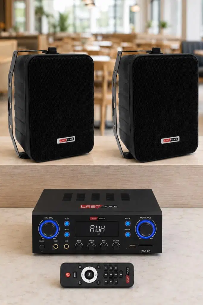 Lastvoice Black Wall Small Paket-1 Hoparlör ve Anfi Ses Sistemi Seti (1 ANFİ + 2 HOPARLÖR) Lastvoice Black Wall Small Paket-1 Hoparlör ve Anfi Ses Sistemi Seti (1 ANFİ + 2 HOPARLÖR)