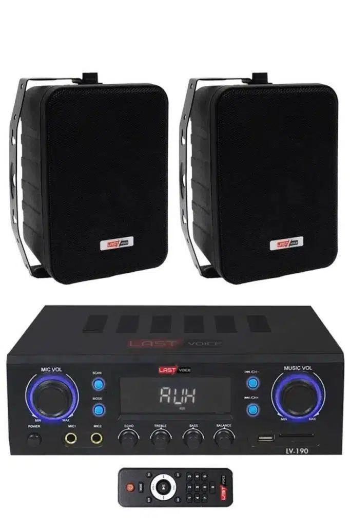 Lastvoice Black Wall Small Paket-1 Hoparlör ve Anfi Ses Sistemi Seti (1 ANFİ + 2 HOPARLÖR) Lastvoice Black Wall Small Paket-1 Hoparlör ve Anfi Ses Sistemi Seti (1 ANFİ + 2 HOPARLÖR)