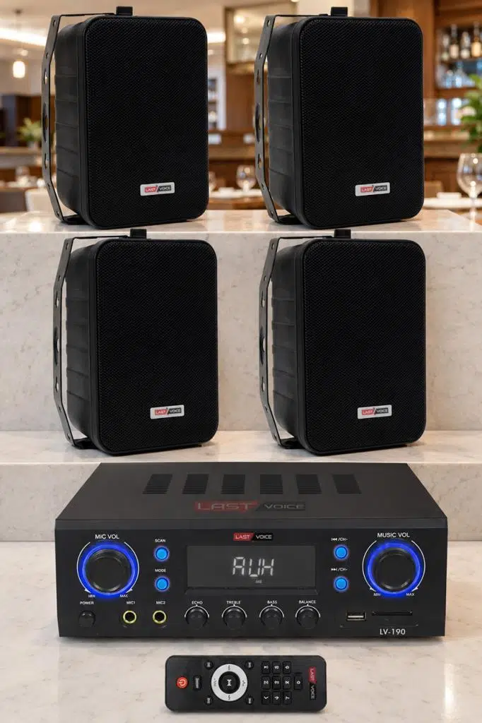Lastvoice Black Wall Small Paket-2 Hoparlör ve Anfi Ses Sistemi Seti (1 ANFİ + 4 HOPARLÖR) Lastvoice Black Wall Small Paket-2 Hoparlör ve Anfi Ses Sistemi Seti (1 ANFİ + 4 HOPARLÖR)