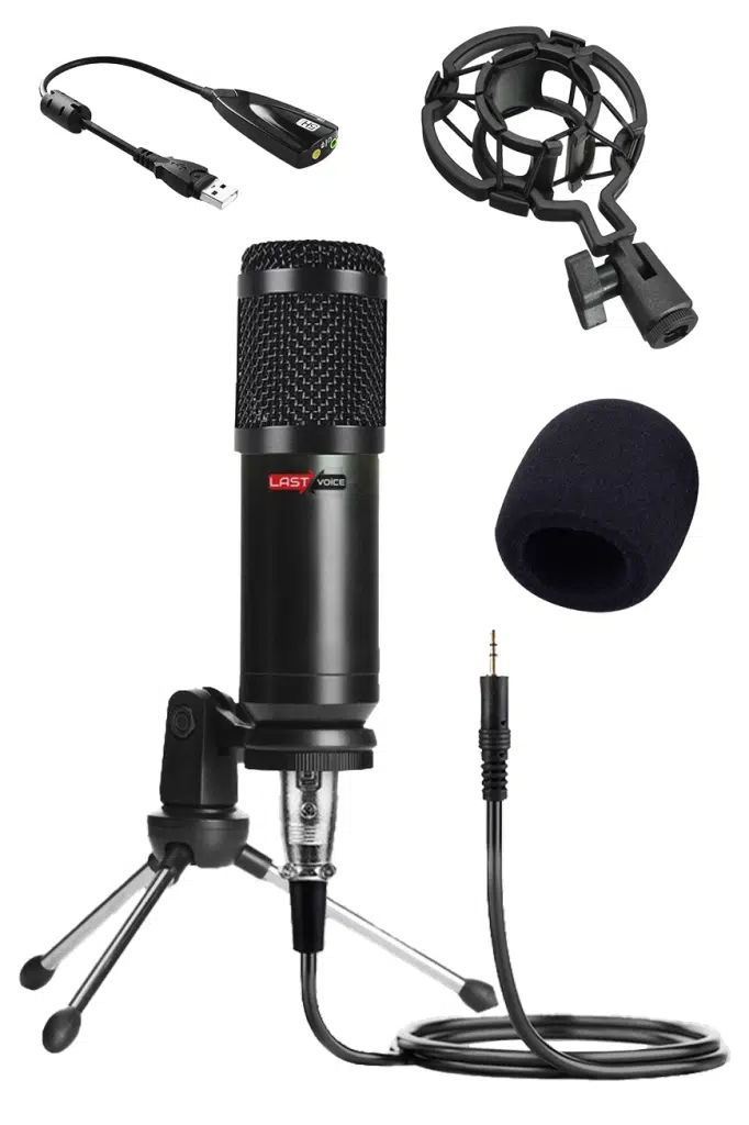Lastvoice BM800 Full Black Kondenser Youtuber Mikrofon + 7.1 Lastvoice BM800 Full Black Kondenser Youtuber Mikrofon + 7.1