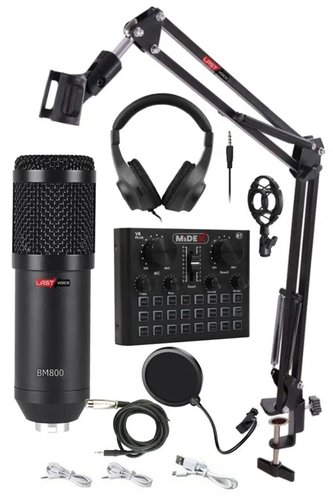Lastvoice BM800 Live Head Set Efektli Ses Kartı Mikrofon Kulaklık Stand Kayıt Canlı Yayın Seti (PC ve Telefon) Lastvoice BM800 Live Head Set Efektli Ses Kartı Mikrofon Kulaklık Stand Kayıt Canlı Yayın Seti (PC ve Telefon)