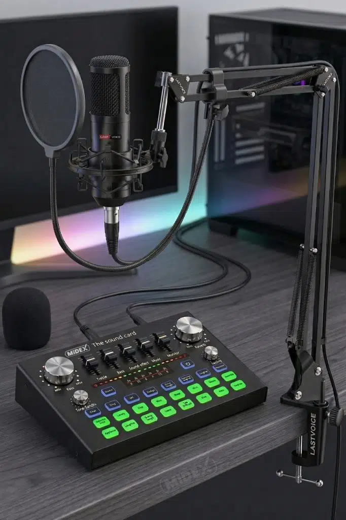 Lastvoice BM800 Live Plus Set Efektli Ses Kartı Mikrofon Stand Kayıt Canlı Yayın Seti (PC ve Telefon) Lastvoice BM800 Live Plus Set Efektli Ses Kartı Mikrofon Stand Kayıt Canlı Yayın Seti (PC ve Telefon)