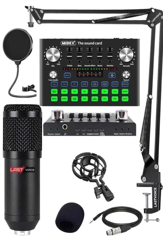 Lastvoice BM800 Live Plus Set Efektli Ses Kartı Mikrofon Stand Kayıt Canlı Yayın Seti (PC ve Telefon) Lastvoice BM800 Live Plus Set Efektli Ses Kartı Mikrofon Stand Kayıt Canlı Yayın Seti (PC ve Telefon)