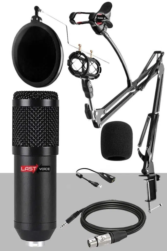 Lastvoice BM800 Mikrofon + Set-01 Stand + Shock Mount + Filtre + Ses Kartı Lastvoice BM800 Mikrofon + Set-01 Stand + Shock Mount + Filtre + Ses Kartı