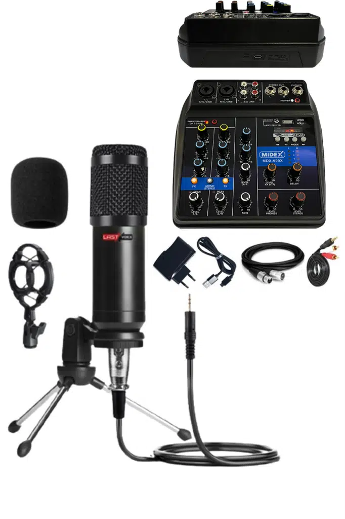 Lastvoice BM800MDX Condenser Mikrofon Phantomlu Kayıt Mikseri Seti Lastvoice BM800MDX Condenser Mikrofon Phantomlu Kayıt Mikseri Seti