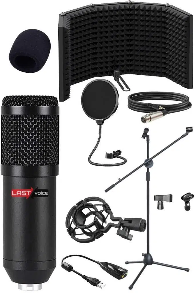 Lastvoice BM800PF Mikrofon Yalıtım Paneli Stand Filtre Shock Mount Set Lastvoice BM800PF Mikrofon Yalıtım Paneli Stand Filtre Shock Mount Set