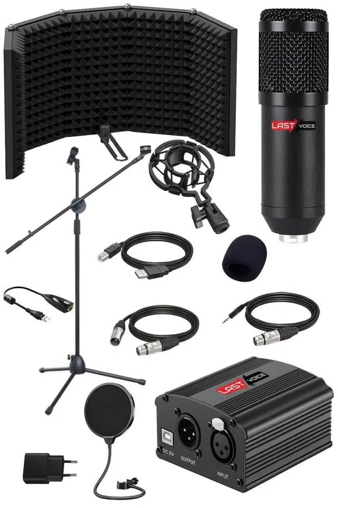 Lastvoice BM800PFX Mikrofon Yalıtım Paneli Phantom Stand Filtre Shock Mount Set Lastvoice BM800PFX Mikrofon Yalıtım Paneli Phantom Stand Filtre Shock Mount Set