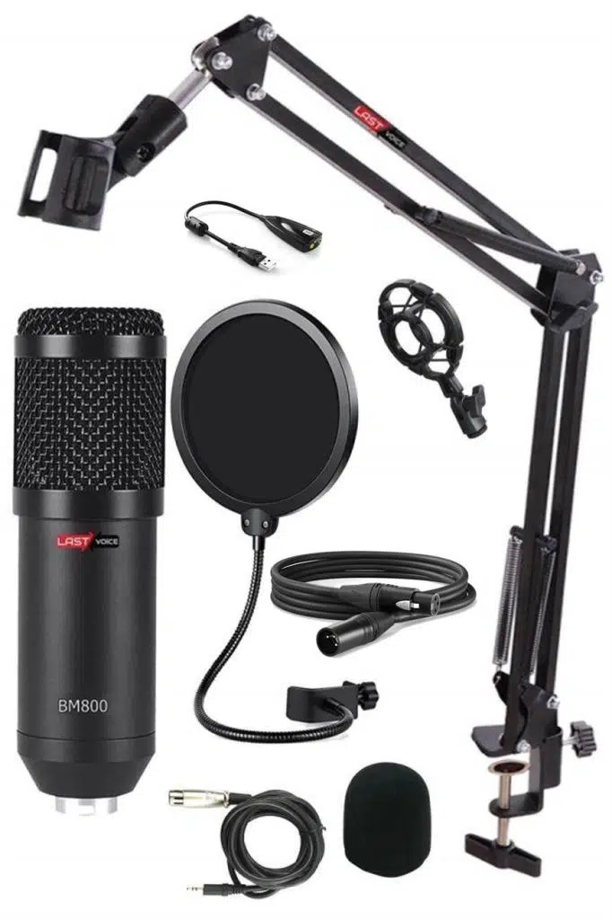 Lastvoice BM800XLR Condenser Mikrofon + Shock Mount + Stand + Pop Filtre Lastvoice BM800XLR Condenser Mikrofon + Shock Mount + Stand + Pop Filtre