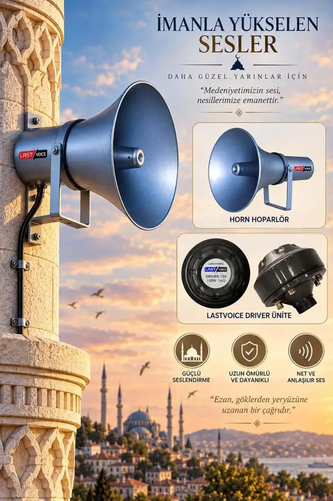Lastvoice Driver-150H Hornlu Cami Ezan Hoparlörü 150 Watt 16 Ohm
