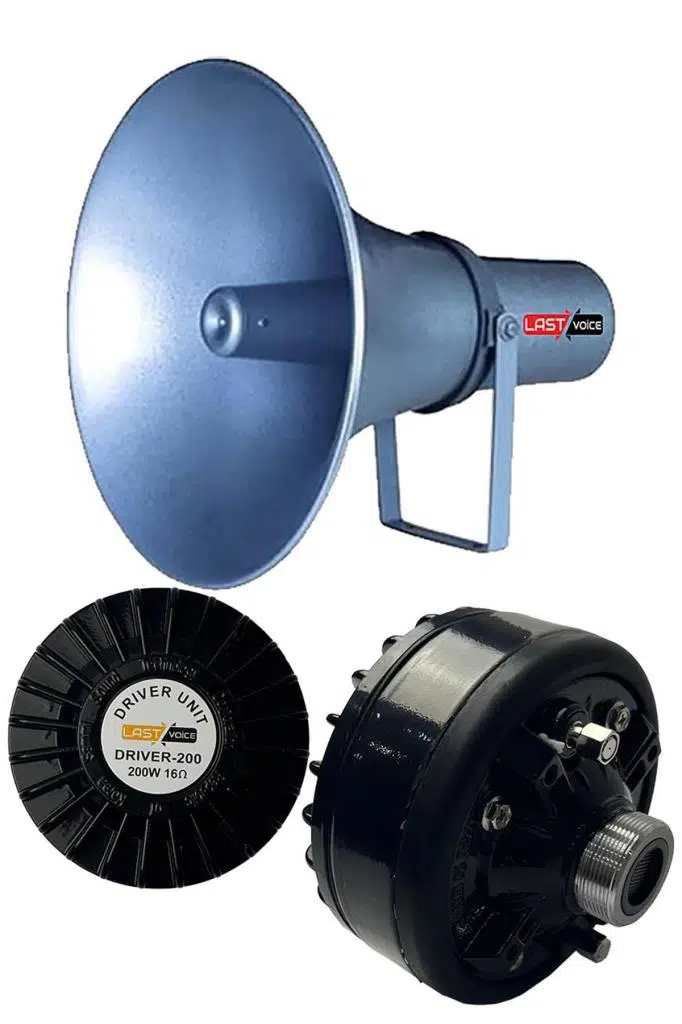 Lastvoice Driver-200H Hornlu Cami Ünit Ezan Minare Hoparlörü 200 Watt 16 Ohm Lastvoice Driver-200H Hornlu Cami Ünit Ezan Minare Hoparlörü 200 Watt 16 Ohm