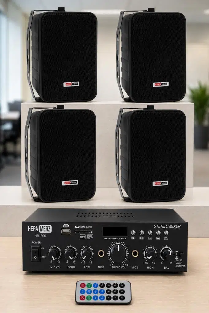 Lastvoice Ekonomi Wall Paket-4B Anfi ve Duvar Hoparlörü Seti (1 ANFİ + 4 HOPARLÖR)