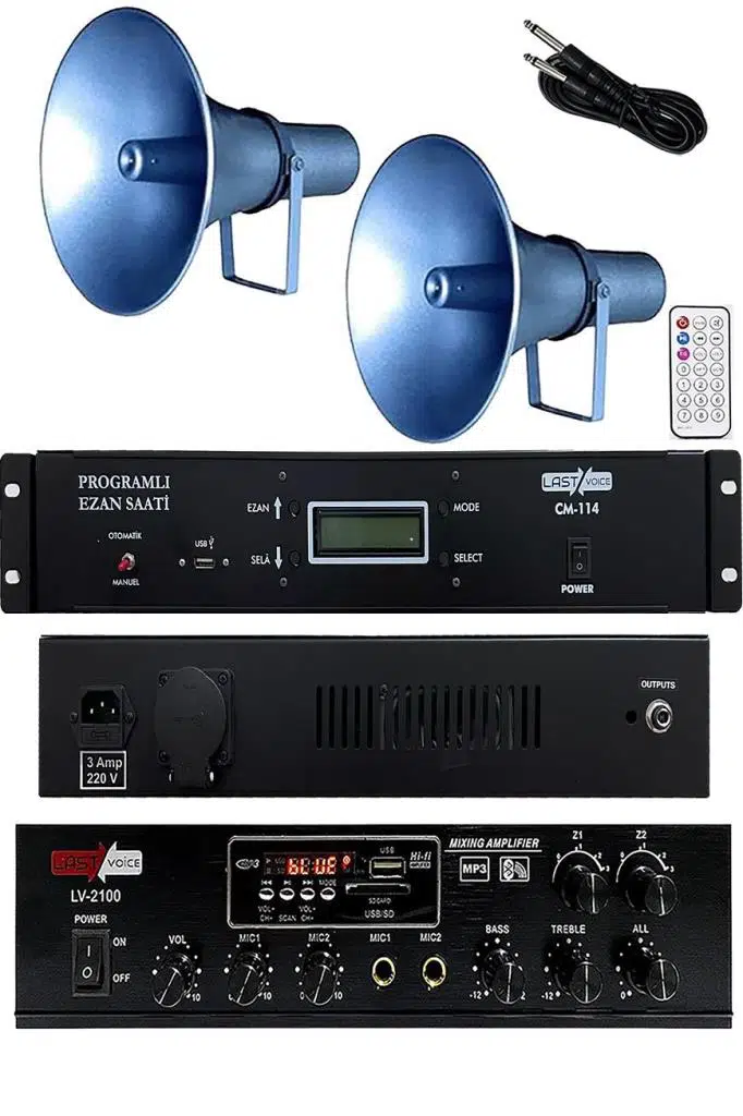 Lastvoice Ekonomik Set-3 Ezanmatik 100W Anfi ve Hoparlör Seti Lastvoice Ekonomik Set-3 Ezanmatik 100W Anfi ve Hoparlör Seti