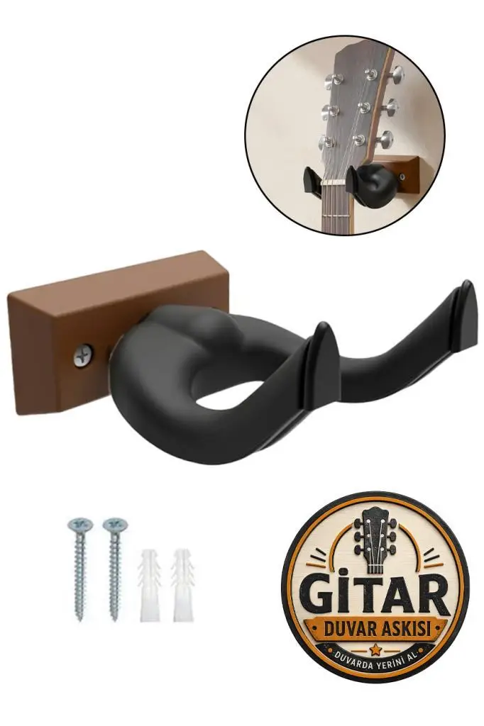 Lastvoice GDS-666BRW Kaliteli Gitar Duvar Askısı Standı Aparatı Kahve