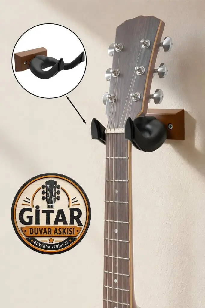 Lastvoice GDS-666BRW Kaliteli Gitar Duvar Askısı Standı Aparatı Kahve