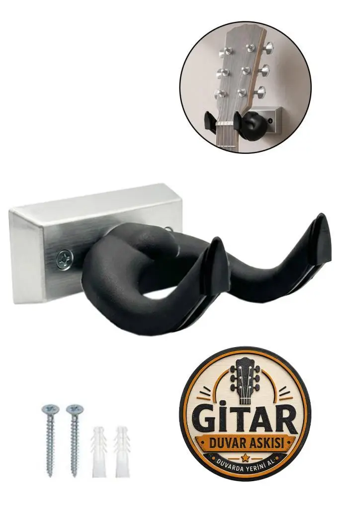Lastvoice GDS-666SL Kaliteli Gitar Duvar Askısı Standı Aparatı Gümüş