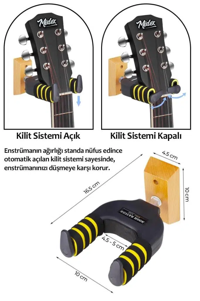 Lastvoice GPR-653 Profesyonel Üst Kalite Gitar Duvar Askısı Standı Aparatı