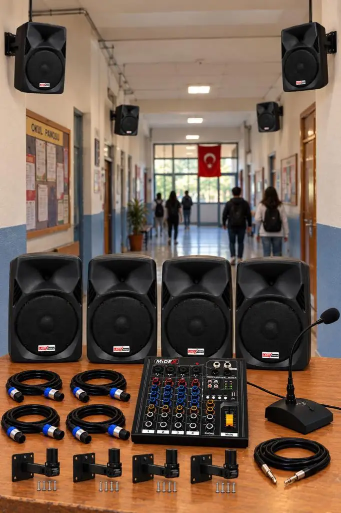 Lastvoice Hall Paket-4 Ses Sistemi Mixer Hoparlör Paketi (Kapalı Alan toplantıları İçin)