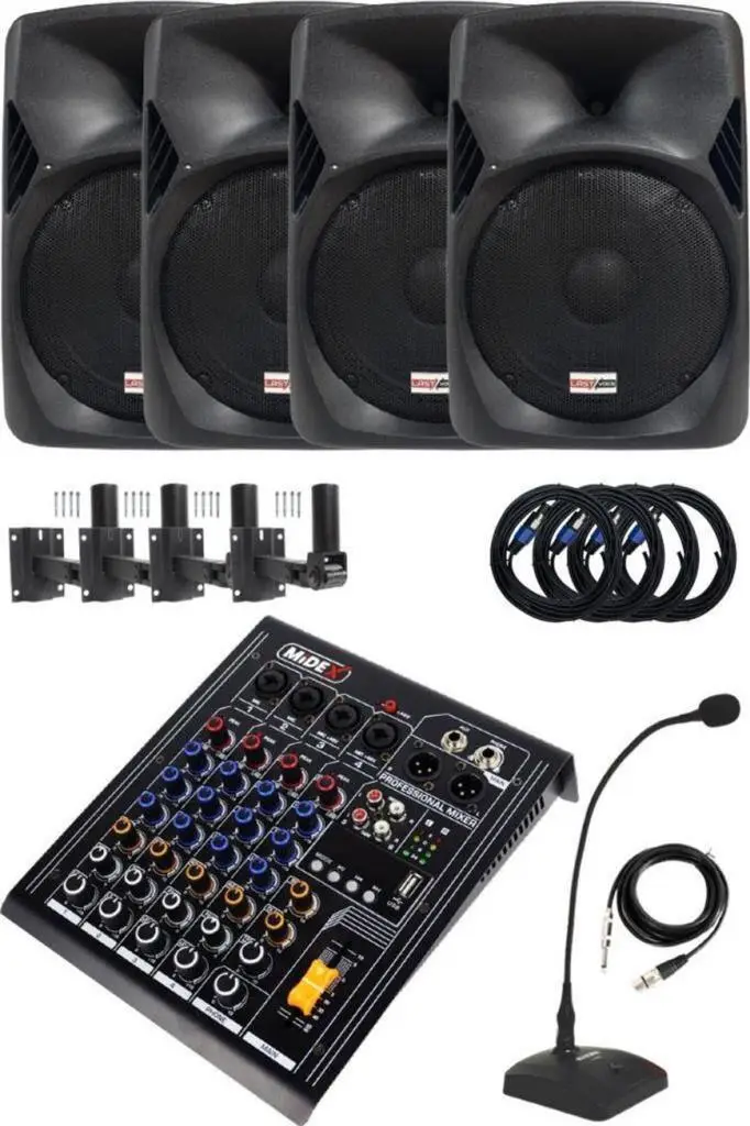 Lastvoice Hall Paket-4 Ses Sistemi Mixer Hoparlör Paketi (Kapalı Alan toplantıları İçin)