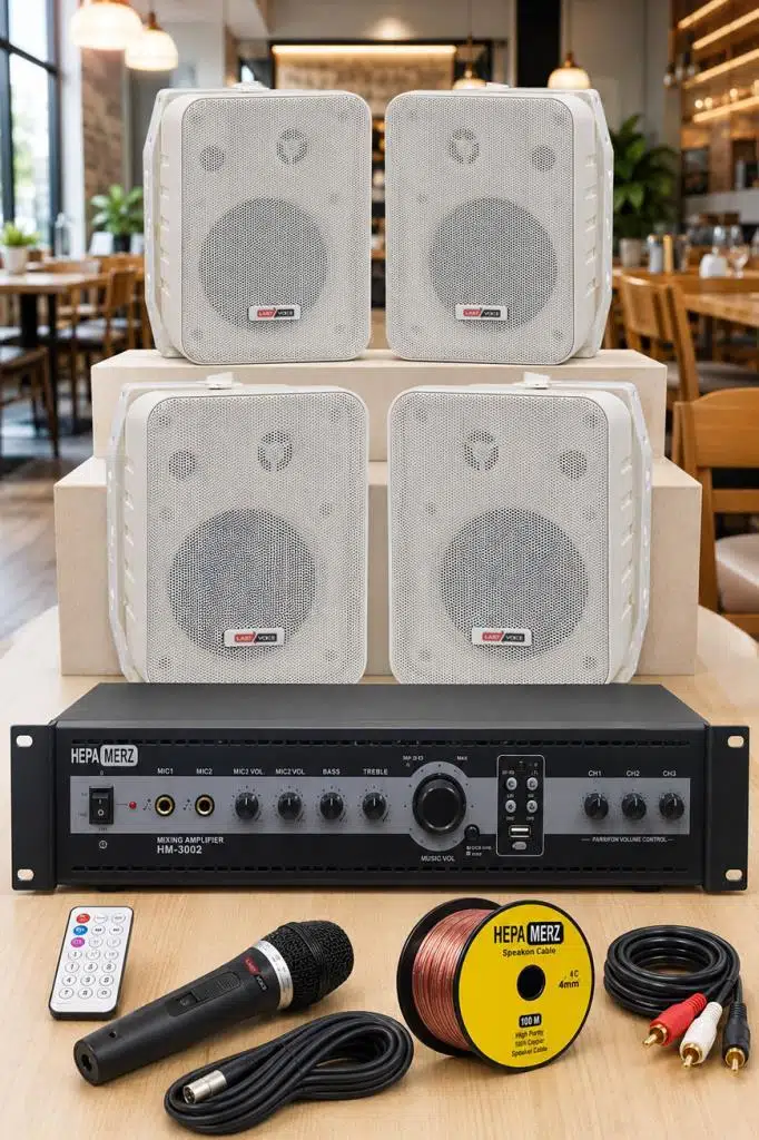 Lastvoice High Voice Paket-1 Bölgeli Anfi ve Duvar Hoparlör Ses Anons Sistemi Seti Lastvoice High Voice Paket-1 Bölgeli Anfi ve Duvar Hoparlör Ses Anons Sistemi Seti