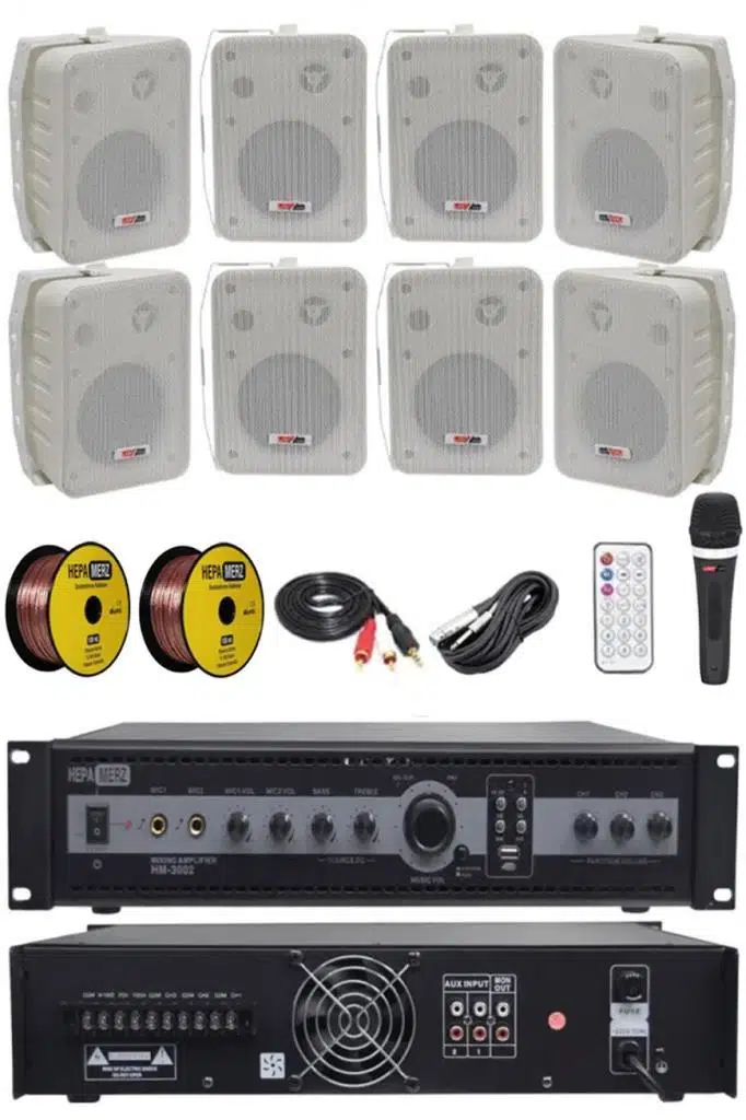 Lastvoice High Voice Paket-4 Bölgeli Anfi ve Duvar Hoparlör Ses Anons Sistemi Seti Lastvoice High Voice Paket-4 Bölgeli Anfi ve Duvar Hoparlör Ses Anons Sistemi Seti