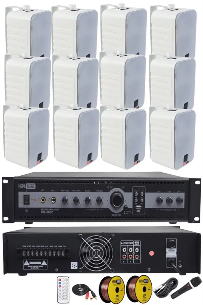 Lastvoice High Voice Paket-5 Bölgeli Anfi ve Duvar Hoparlör Ses Anons Sistemi Seti