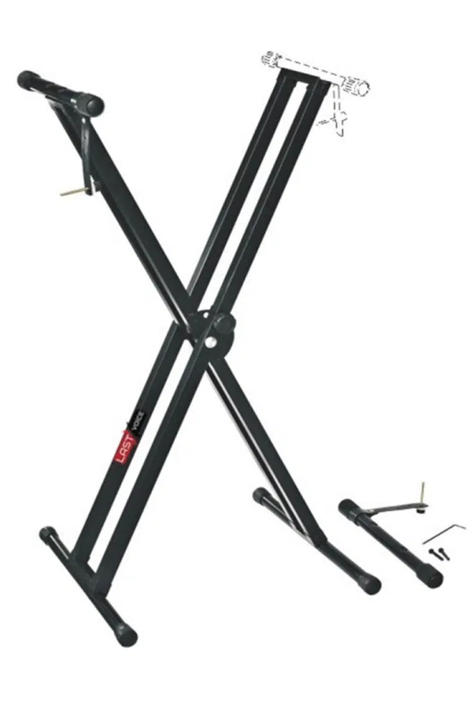 Lastvoice Ks-04D Çift Profilli 7 Kademeli Üst Segment Org Sehpası Standı Ayağı (Sabitleme Kayışlı)