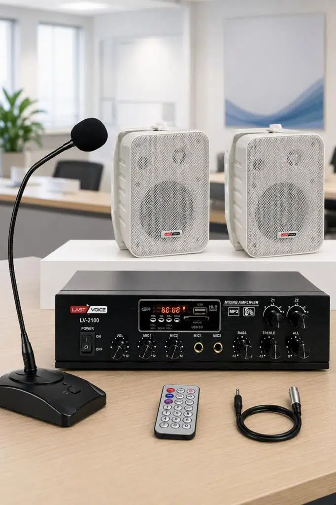 Lastvoice Large Paket-1 Hoparlör ve Anfi Anons Ses Sistemi Seti Lastvoice Large Paket-1 Hoparlör ve Anfi Anons Ses Sistemi Seti