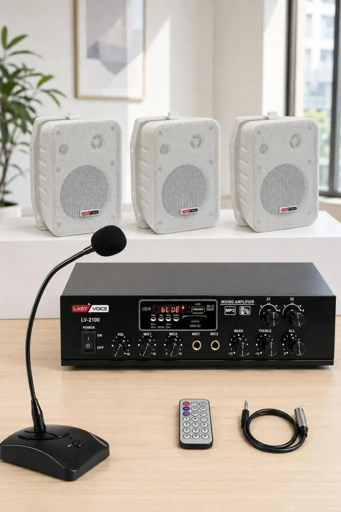 Lastvoice Large Paket-2 Hoparlör ve Anfi Anons Ses Sistemi Seti