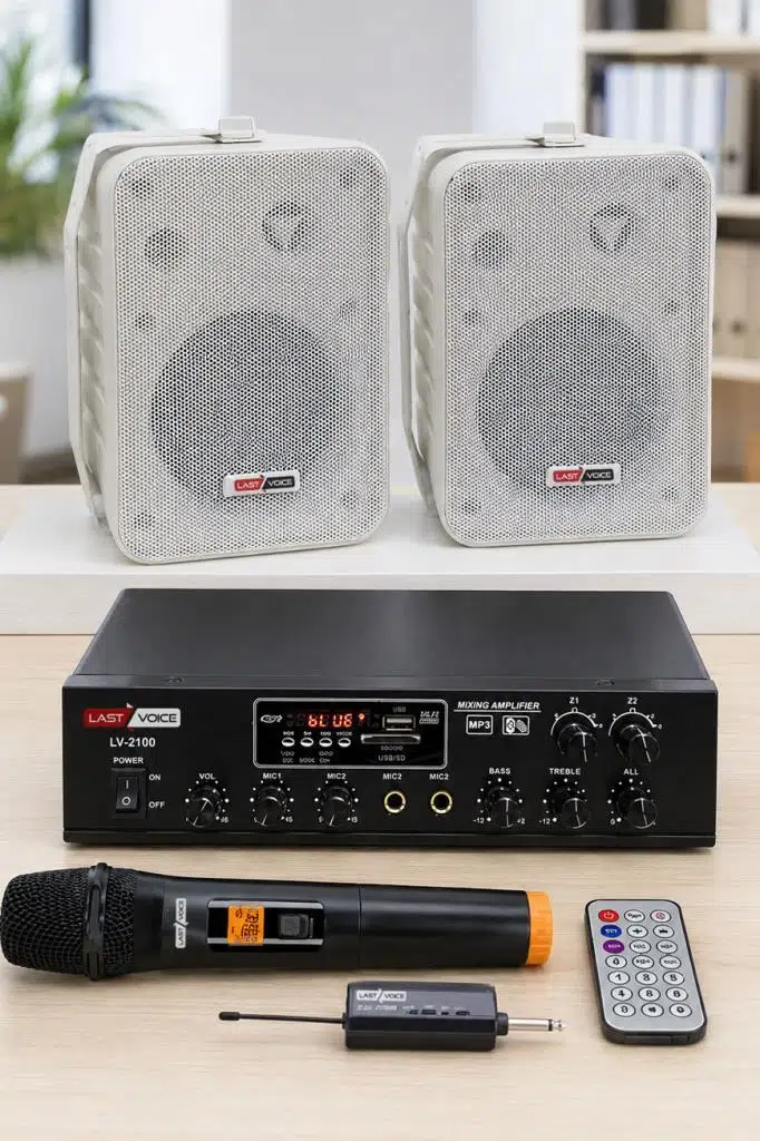 Lastvoice Large Plus Paket-1 Hoparlör ve Anfi Anons Ses Sistemi Seti Lastvoice Large Plus Paket-1 Hoparlör ve Anfi Anons Ses Sistemi Seti