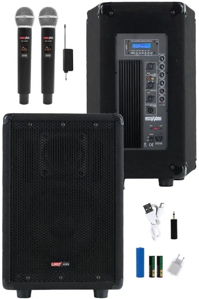 Lastvoice LPS-15MA Mikrofonlu Portatif Ahşap Kabin Hoparlör 15 İnç 1000W