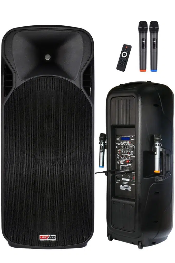 Lastvoice LS-P1515 Mikrofonlu Şarjlı Taşınabilir Portatif Kule Ses Sistemi Seti 2x15 İnç 1700W Yüksek Kalite Lastvoice LS-P1515 Mikrofonlu Şarjlı Taşınabilir Portatif Kule Ses Sistemi Seti 2x15 İnç 1700W Yüksek Kalite