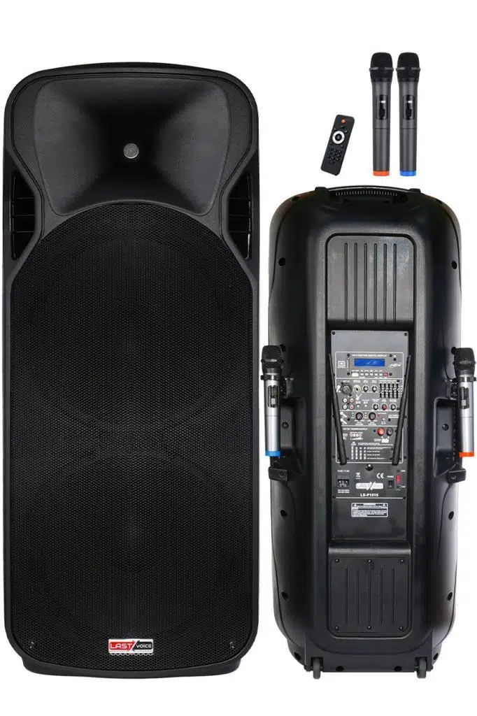 Lastvoice LS-P1515 Mikrofonlu Şarjlı Taşınabilir Portatif Kule Ses Sistemi Seti 2x15 İnç 1700W Yüksek Kalite Lastvoice LS-P1515 Mikrofonlu Şarjlı Taşınabilir Portatif Kule Ses Sistemi Seti 2x15 İnç 1700W Yüksek Kalite